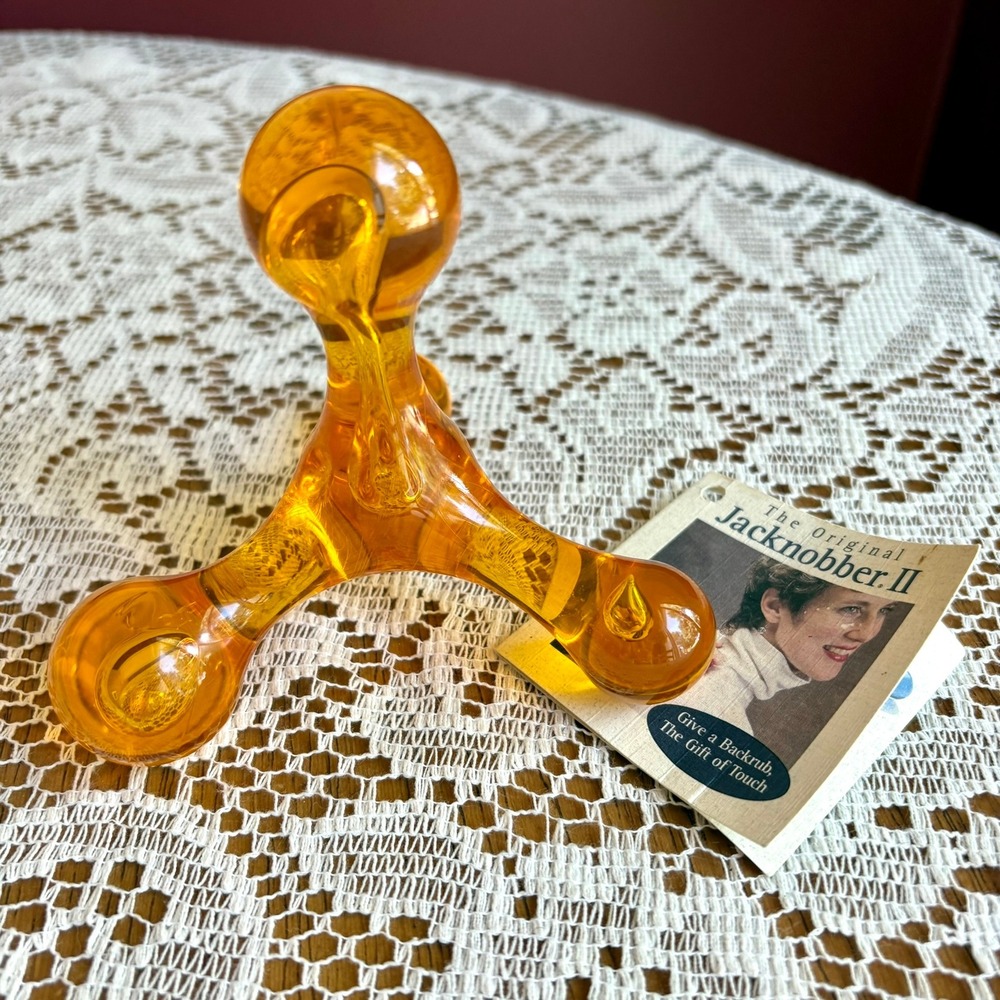 The Original Jacknobber II Amber Orange Handheld Back Massager Tool Made in USA